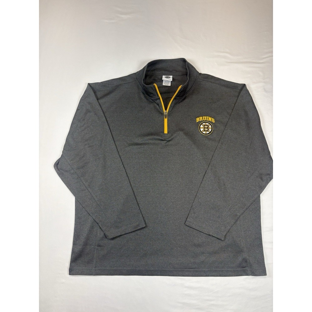 Boston Bruins Pullover  Mens Size 2XL NHL Hockey 1/4 Zip Charcoal Gray